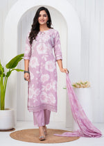 Stylish cotton lace detailing suit set