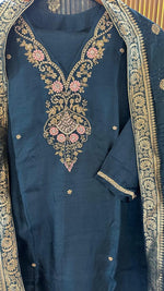 Premium dola silk with beautiful hand work