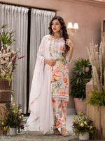 Pure muslin silk stylish lace detailing suit set