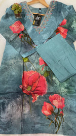 V neck pure muslin co ord