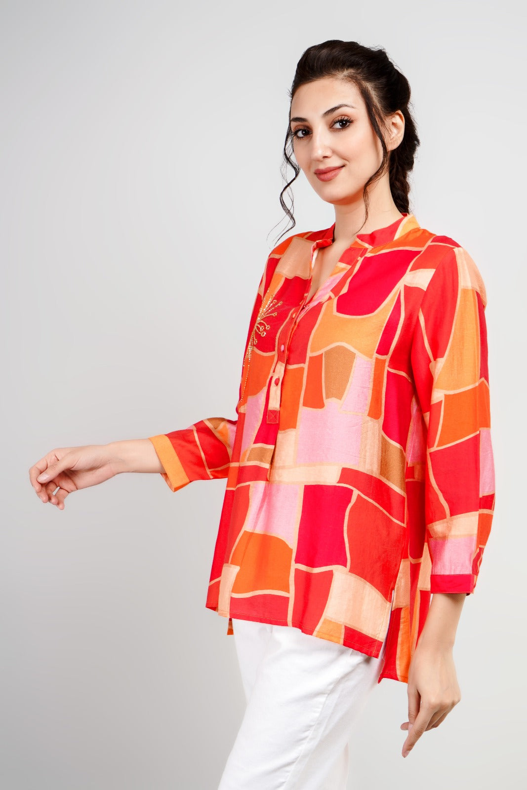 Pure muslin embellished festive wear top