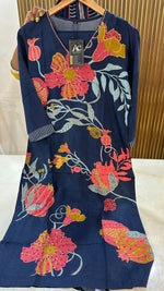 Pure muslin silk embellished suit set