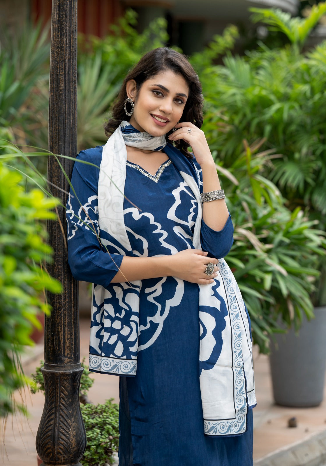 Pure crepe digital printed suit set