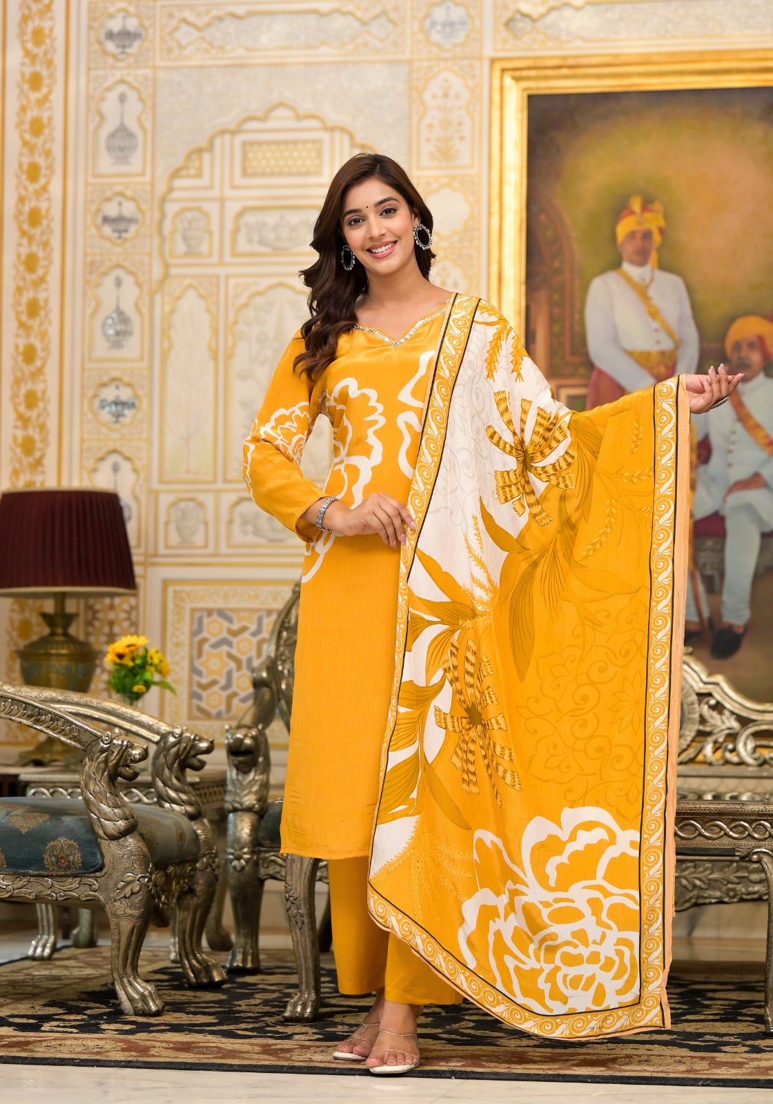 Pure crepe digital printed suit set