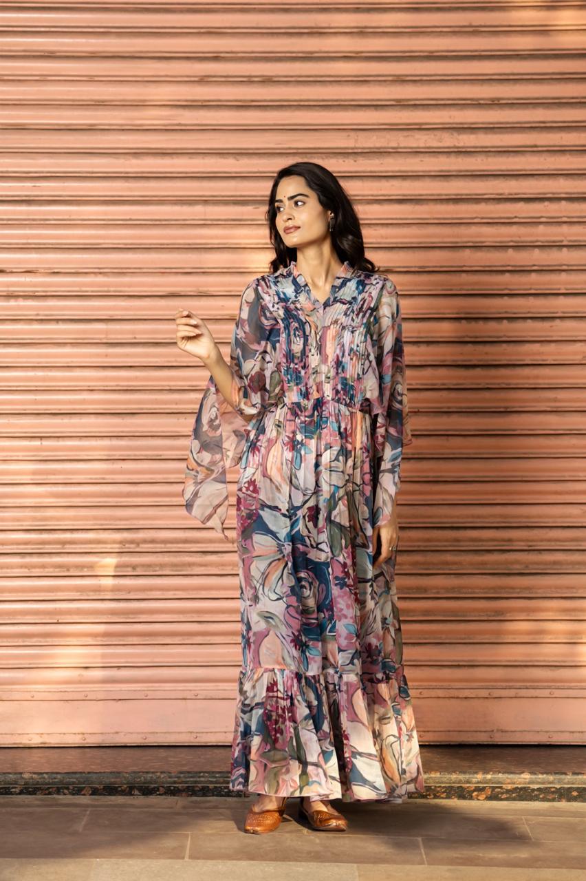 Shiffon one piece dress with lining