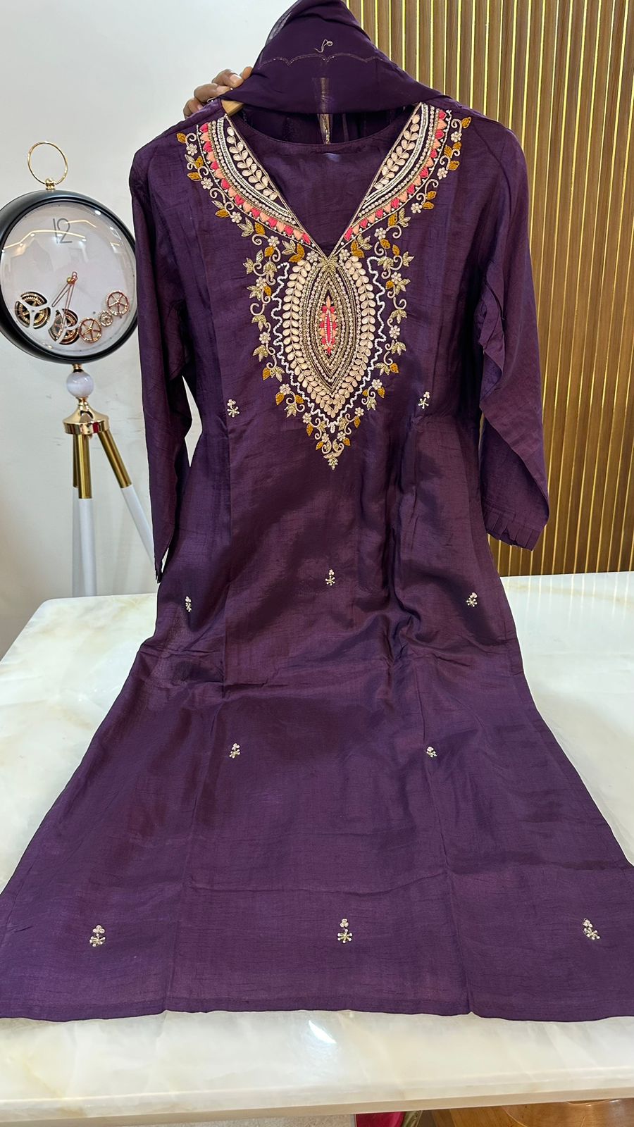 Pure dola silk handwork suit set