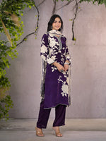Pure muslin silk digital printed suit set