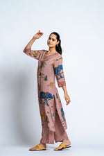 Pure muslin silk digit printed kurta pant