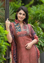 Pure muslin silk digital printed kaftan