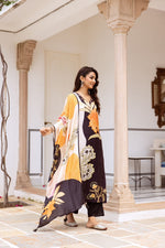 Pure muslin silk digital printed full suit