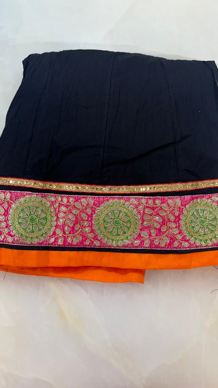 Premium cotton embellished skirt in red