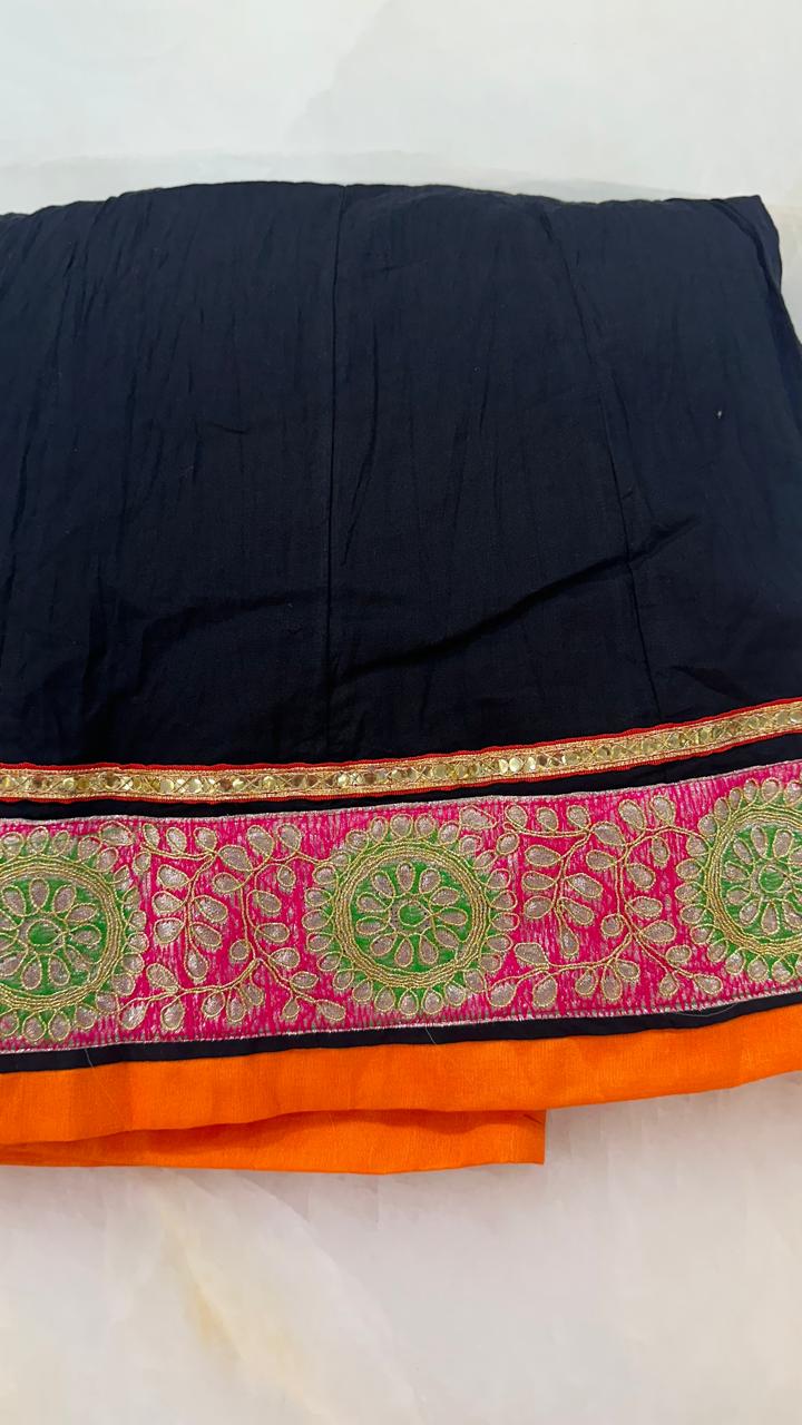 Premium cotton embellished skirt in red