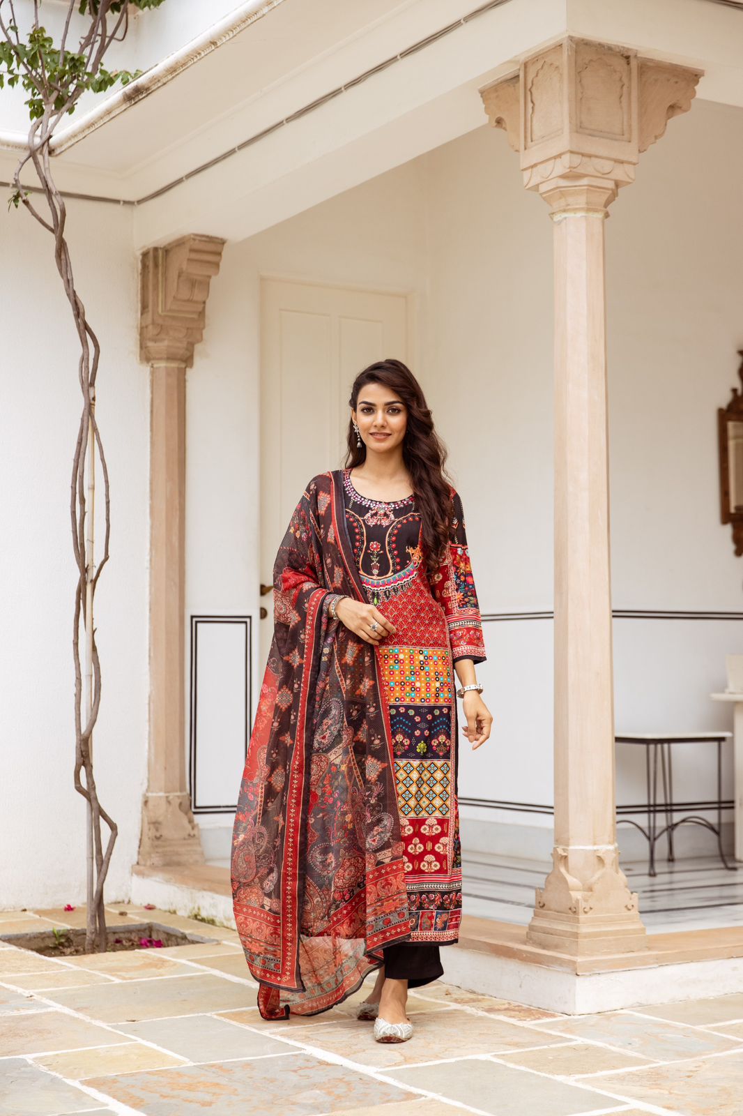 Premium pure muslin silk suit set