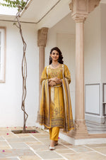 Pretty shimmer digital printed lining suit set