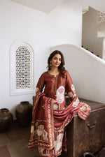 Premium shimmer digital printed suit set