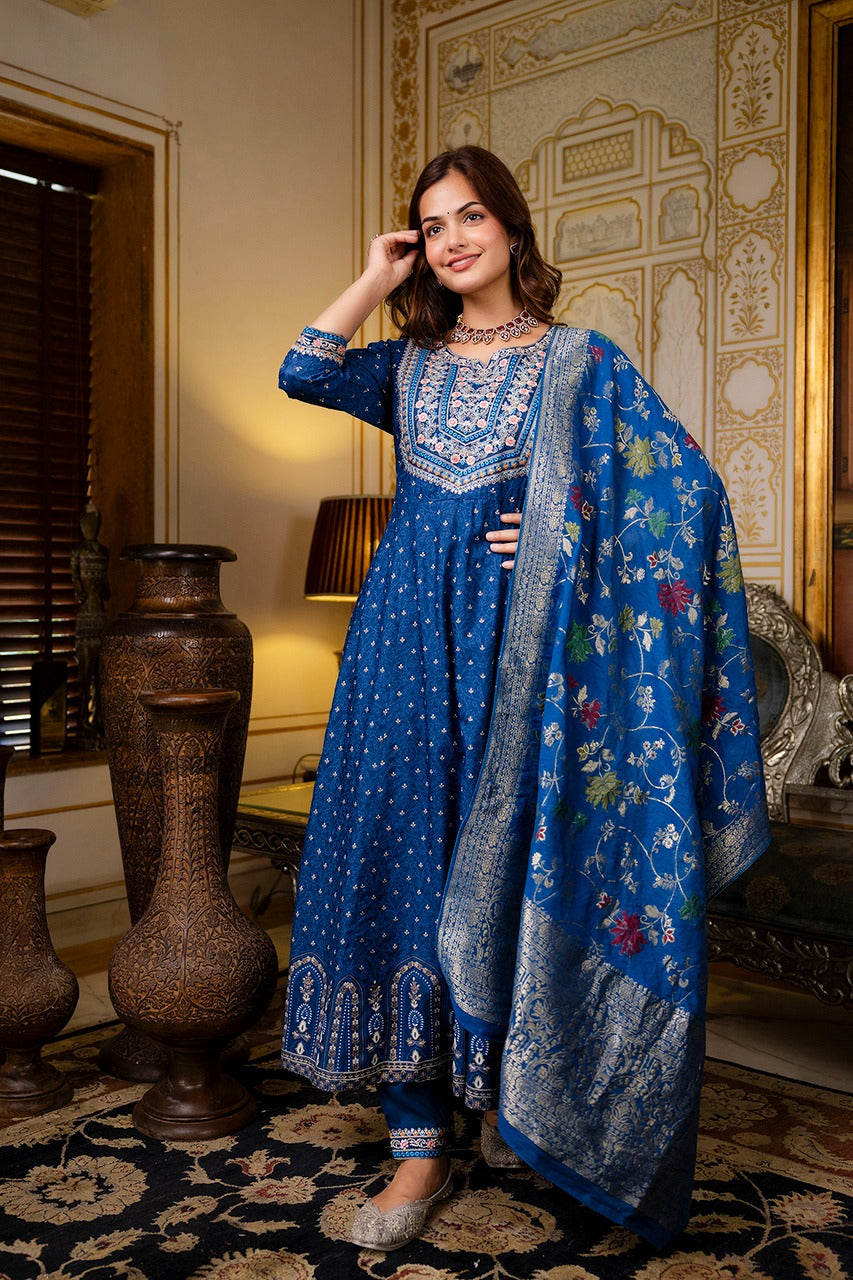 Premium dola silk Anarkali suit set