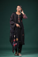 Super pretty muslin embroidered suit set paired with organza dupatta