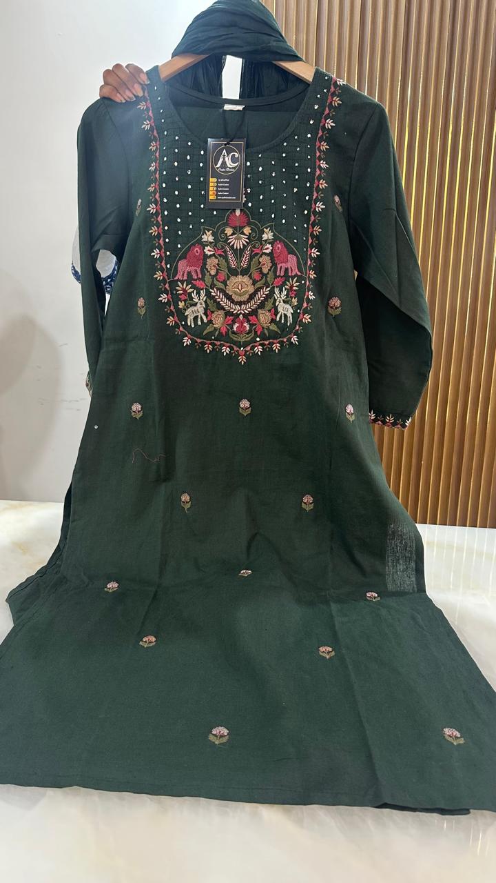 Pretty embroidered full suit set