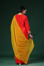 Pretty premium pure crepe hand work suit set