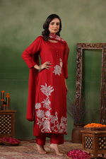 Pretty dola silk fully embroidered suit set