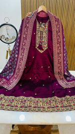 Pretty shimmer tissue Anarkali suit set