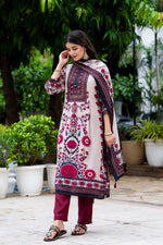 Pure muslin silk digital printed suit set
