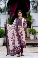 Pure muslin silk digital printed suit set