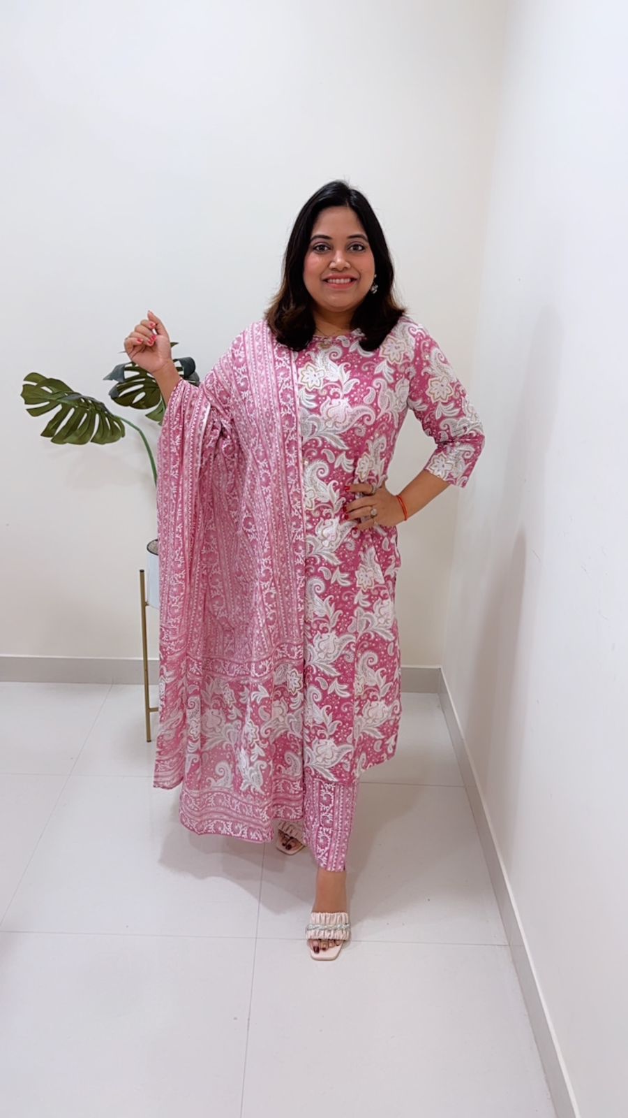 Premium cotton suit with full length cotton dupatta