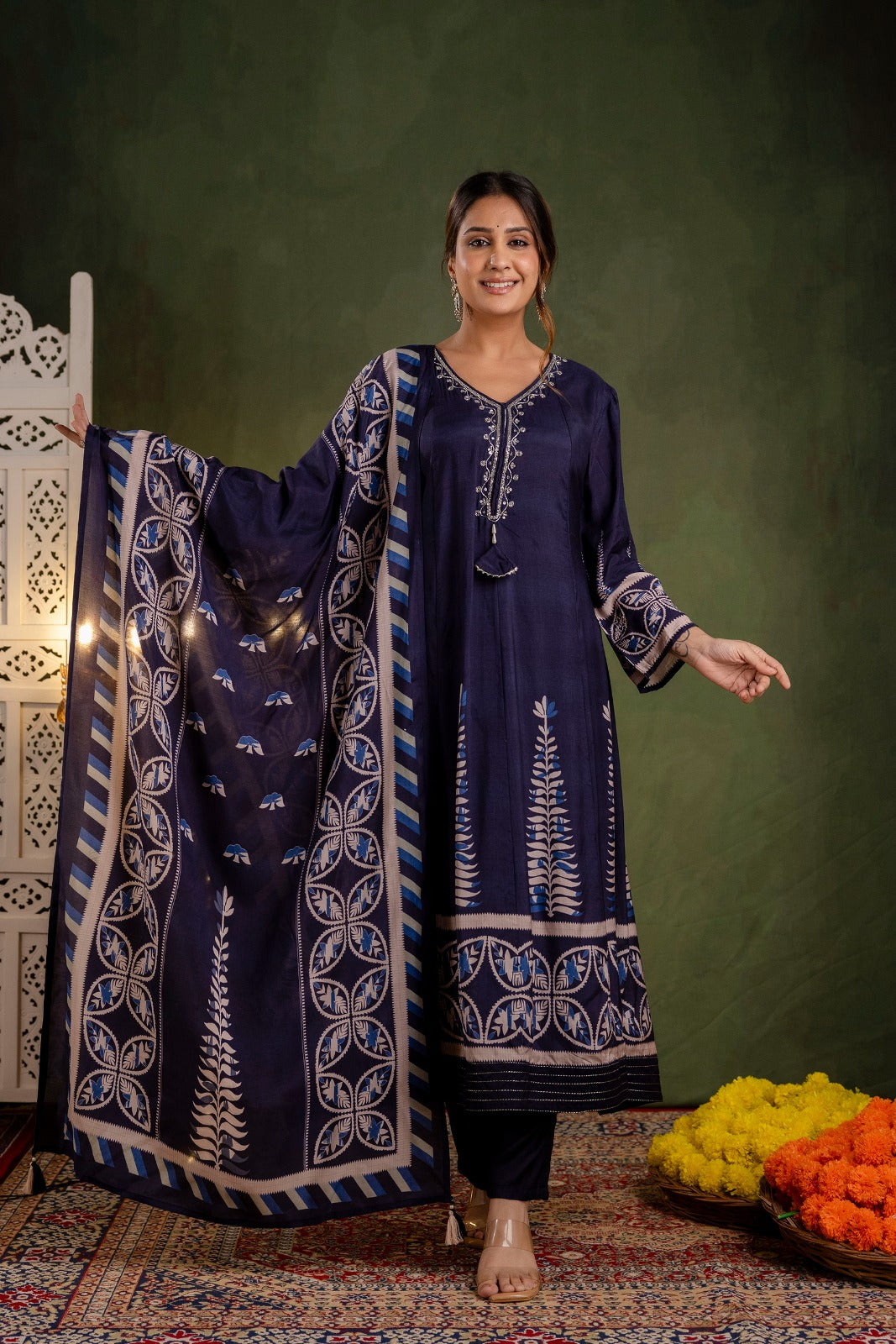 Premium muslin silk Anarkali suit sets