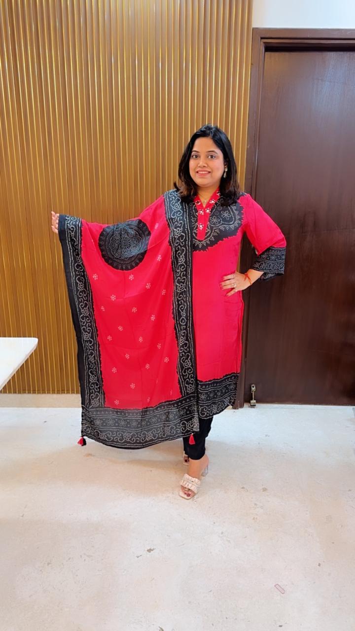 Pure muslin silk digital printed suit set