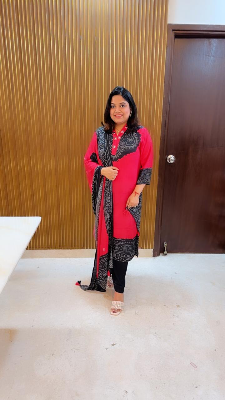 Pure muslin silk digital printed suit set