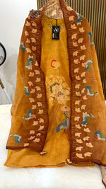 Linen cotton heavy embroidery suit set