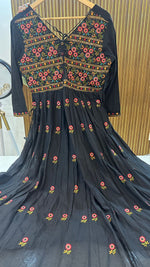 Premium mul cotton fully embroidered gown