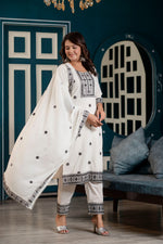 Premium mul cotton embroidered suit set
