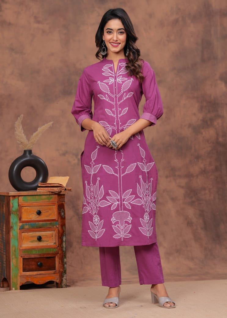 Premium cotton embedded suit set