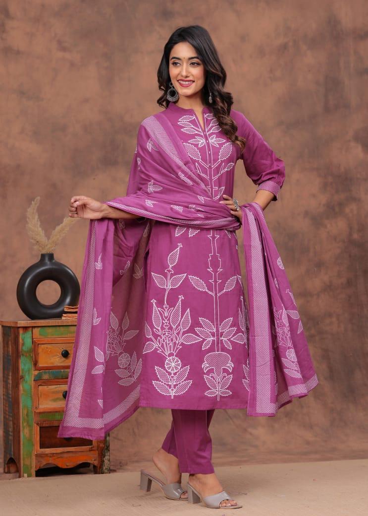 Premium cotton embedded suit set