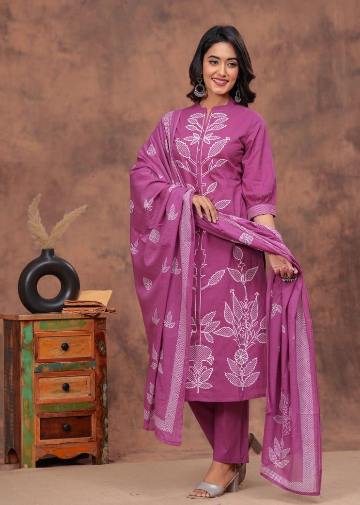 Premium cotton embedded suit set