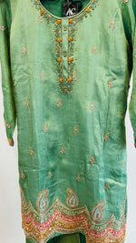 Shimmer tissue full Zari hand work suit set