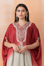 Pretty premium muslin silk embroidered kaftan set