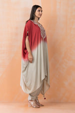Pretty premium muslin silk embroidered kaftan set