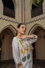 Pretty muslin lining co ord set brush painted