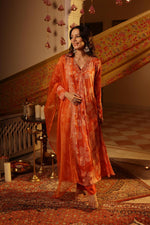 Premium chinon pretty V neck stylish suit set