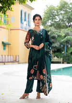 Pure crepe digital printed suit set