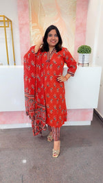 Pure cotton v neck full suit set