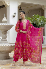 Premium shiffon Anarkali suit set