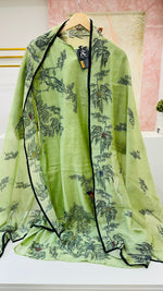 Premium linen cotton chanderi fully katha stitched suit set