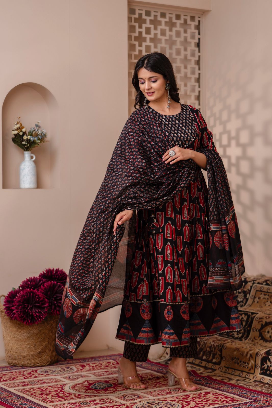 Premium cotton Anarkali suit set