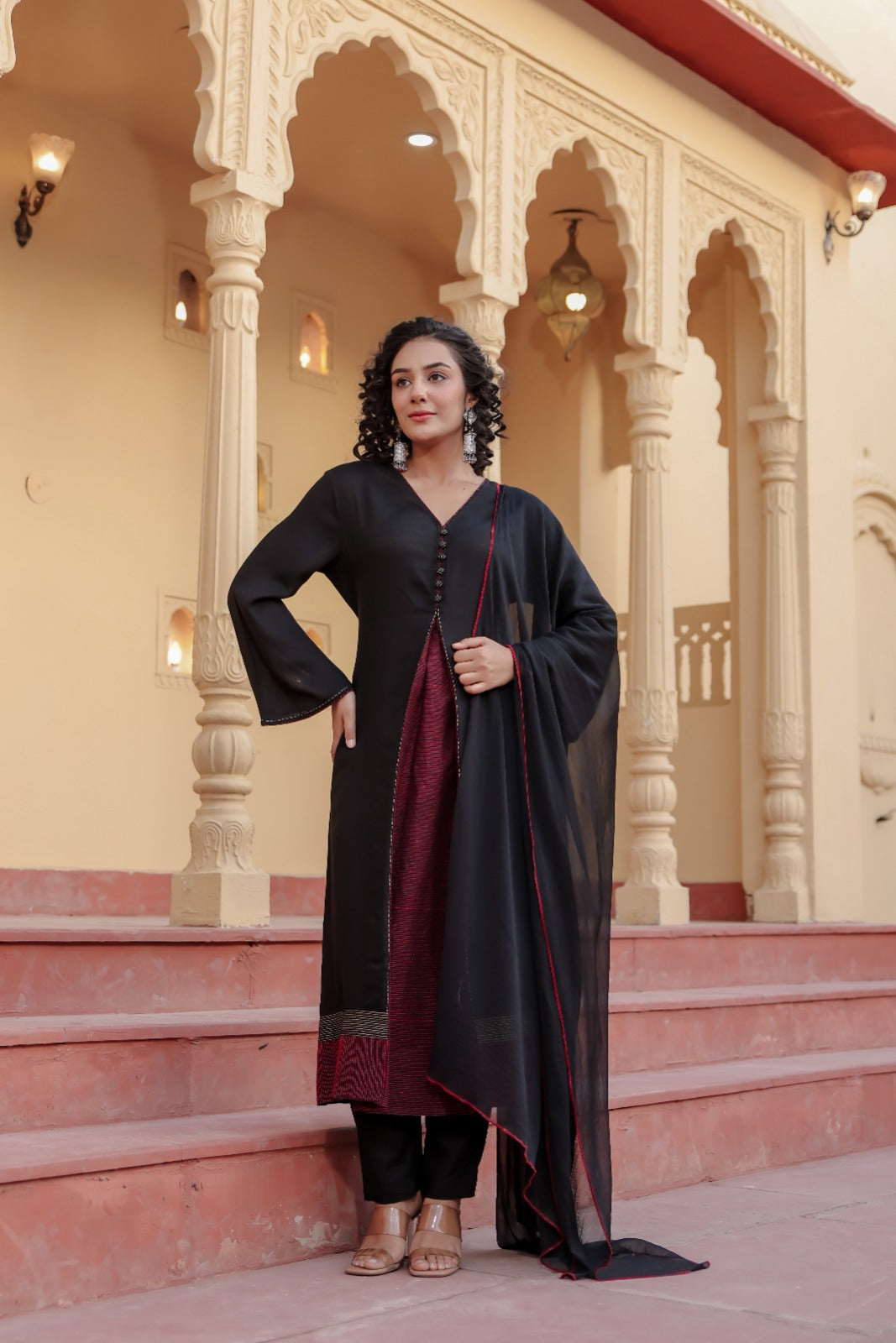 Stylish heavy rayon full suit set