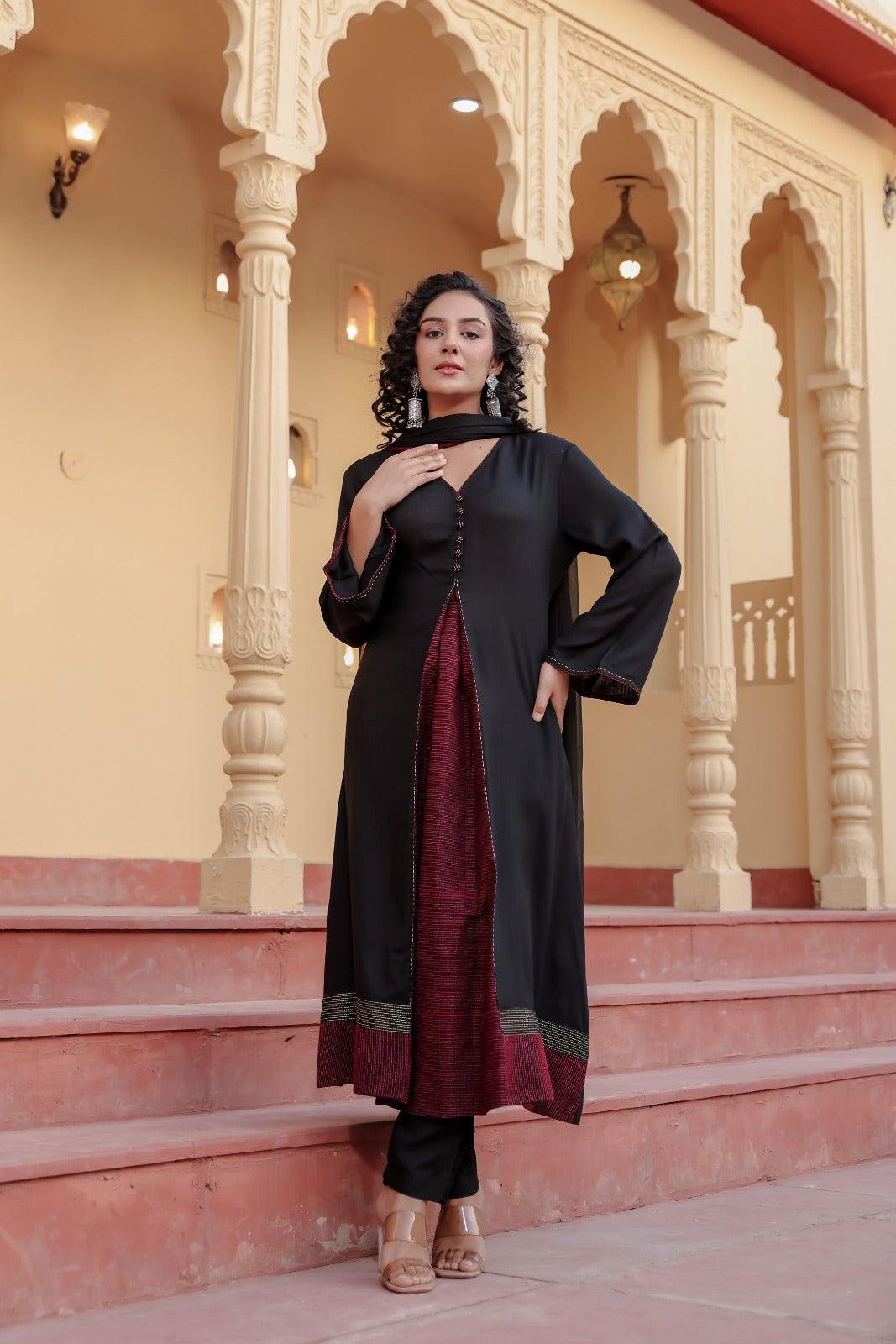 Stylish heavy rayon full suit set