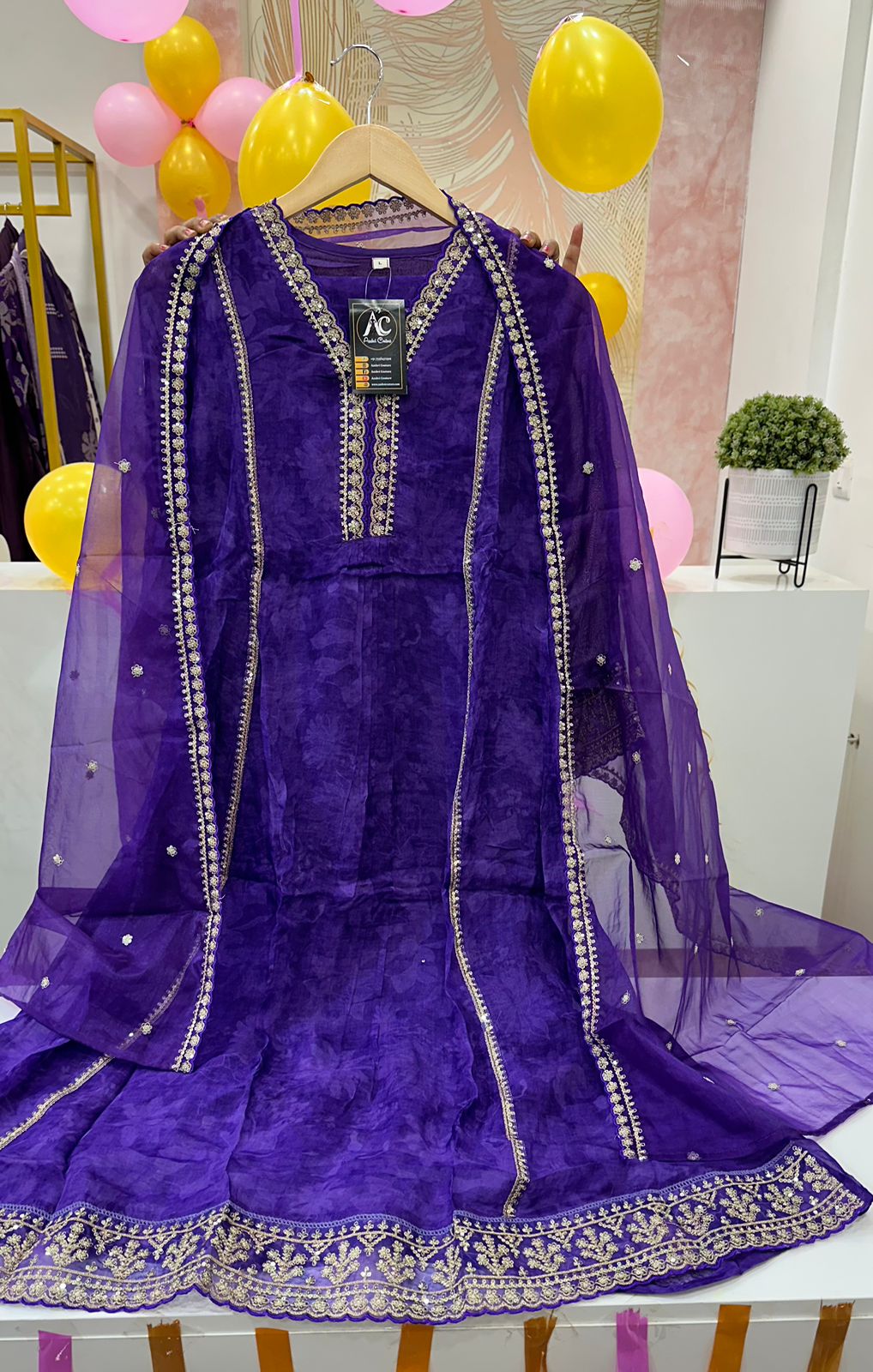 Pure orgenza Anarkali suit set